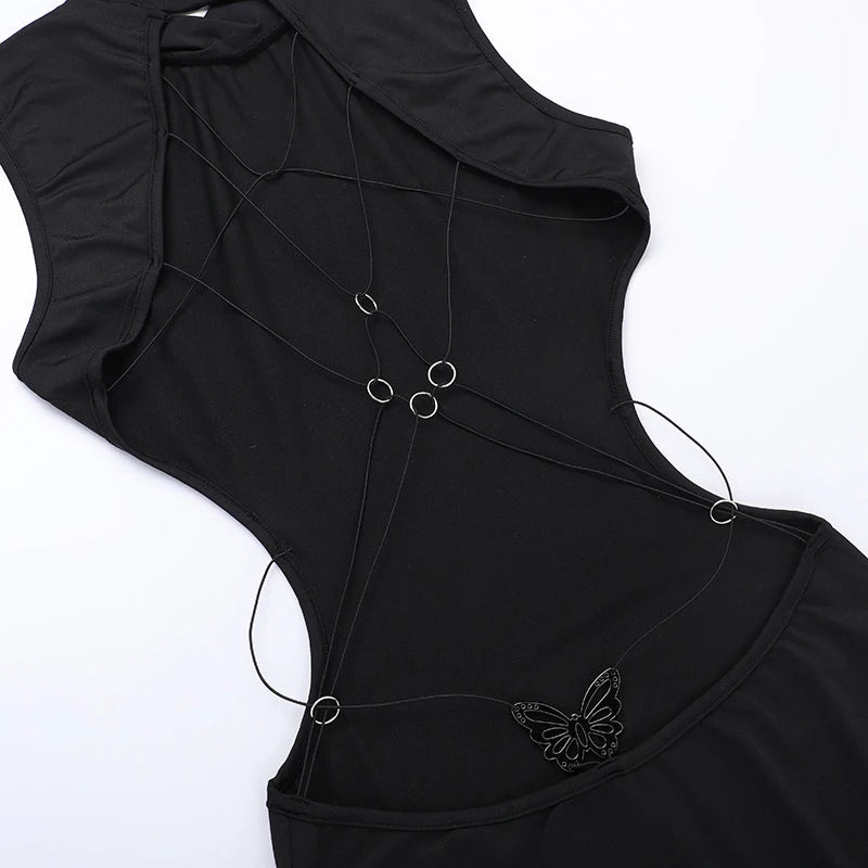 Backless Black Halter Dress – Sexy Sleeveless Maxi for Summer & Party Nights