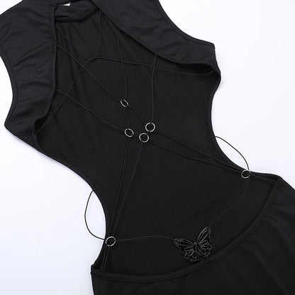 Backless Black Halter Dress – Sexy Sleeveless Maxi for Summer & Party Nights