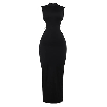 Backless Black Halter Dress – Sexy Sleeveless Maxi for Summer & Party Nights